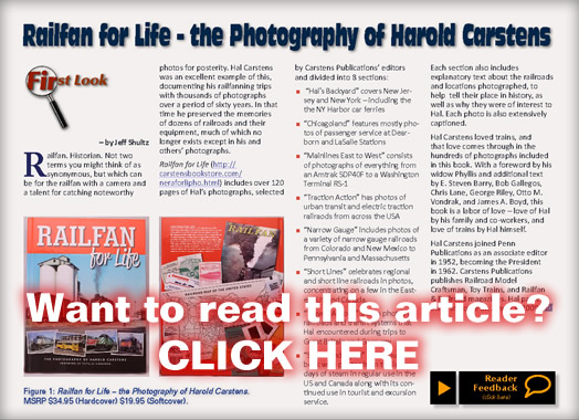 First Look - Hal Carstens book, Railfan for Life - MRH Sep 2011