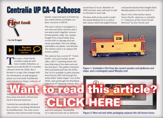 First Look - UP Caboose - MRH June 2012