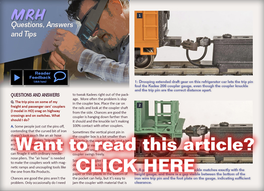 Questions, answers, and tips - Model trains - MRH QAT column, September 2012