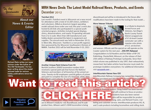 December News - Model trains - MRH Column December 2012