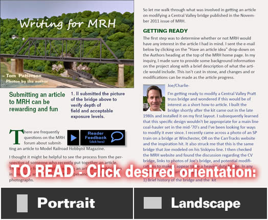 Writing for MRH - Model trains - MRH Article March 2013