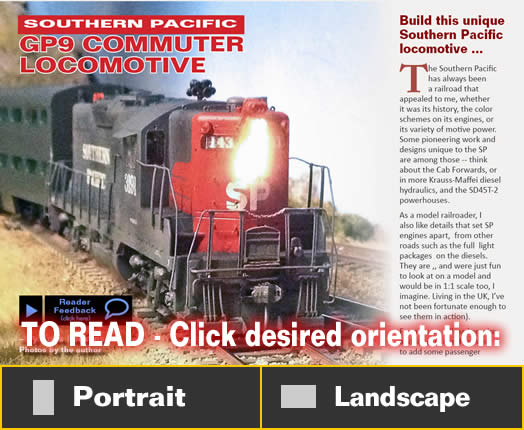 Southern Pacific GP9 commuter loco - Model trains - MRH article September 2014