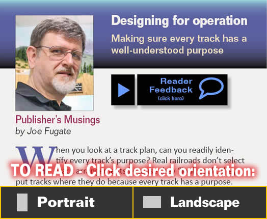 Publisher's musings - Designing for operations - Model trains - MRH editorial September 2014