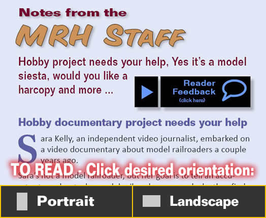Staff Notes: hobby project needs your help - Model trains - MRH column September 2014
