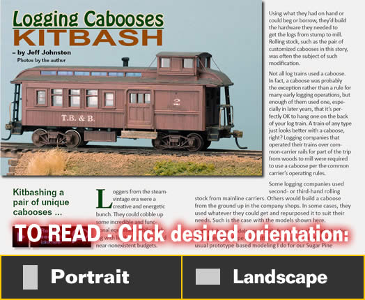 Logging cabooses kitbash - Model trains - MRH article October 2014