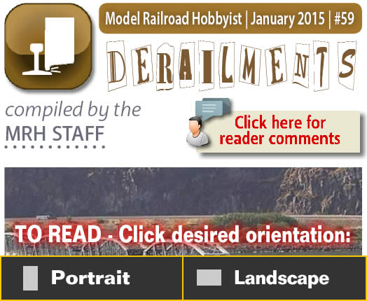 January Derailments humor/bizarre facts - Model trains - MRH feature January 2015