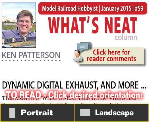 What's Neat: Dynamic digital exhaust, and more! - Model trains - MRH column January 2015