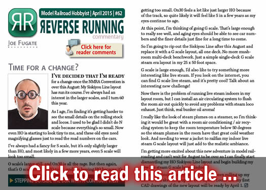Reverse Running: Time for a change? - Model trains - MRH column April 2015