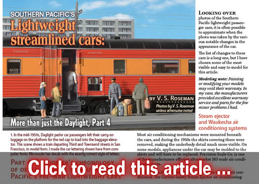 Modeling SP passenger trains, part 4 - Model trains - MRH article May 2015