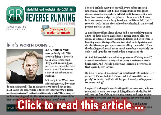 Reverse Running: If it's worth doing ? - Model trains - MRH commentary May 2015