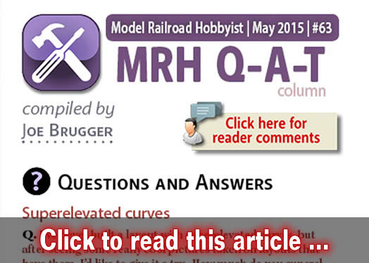 Questions, Answers, and Tips - Model trains - MRH column May 2015