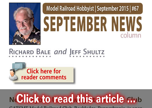 September 2015 News - Model trains - MRH column September 2015