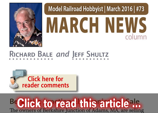 March 2016 news - Model trains - MRH column March 2016