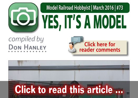 Yes it's a model - Model trains - MRH column March 2016