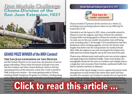 One Module Challenge: Chama-Division layout - Model trains - MRH article April 2016