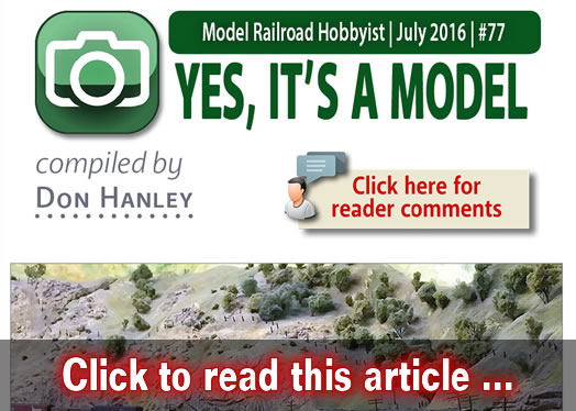 Yes it's a model - Model trains - MRH column July 2016