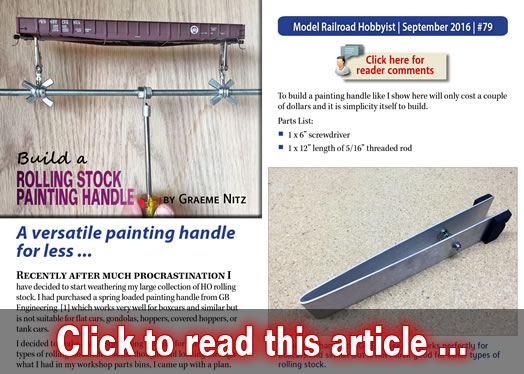 Rolling stock painting handle - Model trains - MRH article September 2016