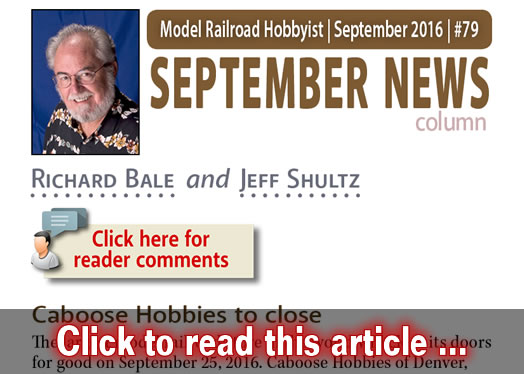 September 2016 news - Model trains - MRH column September 2016