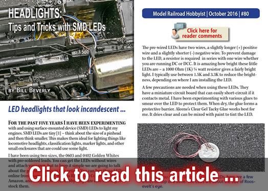 Tricks with SMD LED headlights - Model trains - MRH article October 2016
