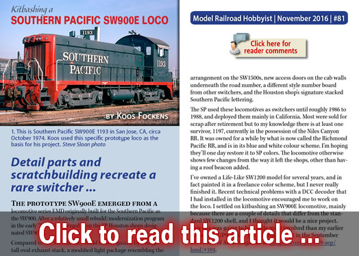 Kitbash a Southern Pacific SW900E switcher - Model trains - MRH article November 2016
