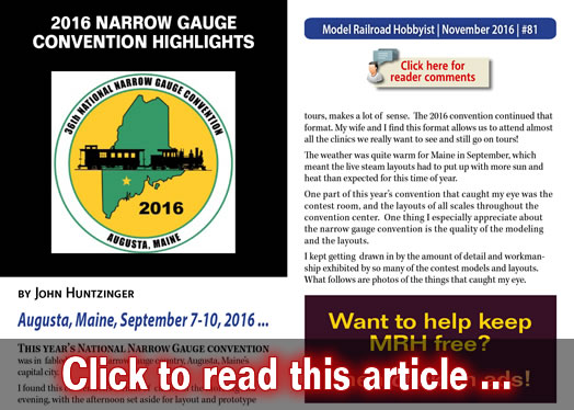 2016 National Narrow Gauge Convention highlights - Model trains - MRH article November 2016