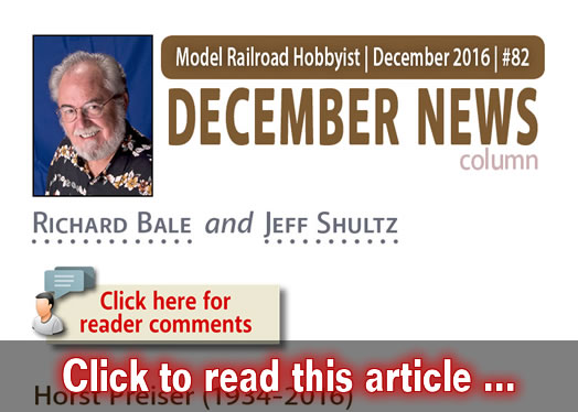 December 2016 news - Model trains - MRH column December 2016