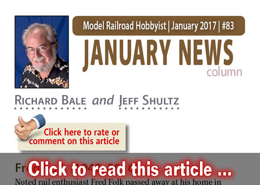 January 2017 news - Model trains - MRH column January 2017