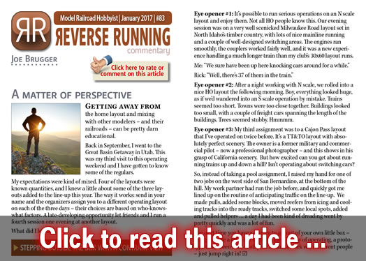 Reverse Running: A matter of perspective - Model trains - MRH commentary January 2017