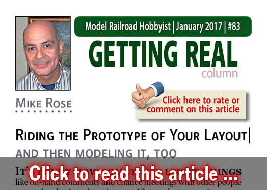 Getting Real: Riding & modeling a prototype - Model trains - MRH column January 2017