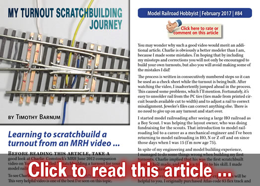 My turnout scratchbuilding journey - Model trains - MRH article February 2017