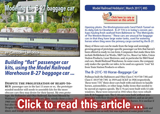 Modeling the B-27 baggage car - Model trains - MRH article March 2017