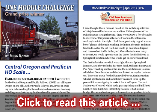 One Module Challenge Grand Prize winner - Model trains - MRH article April 2017