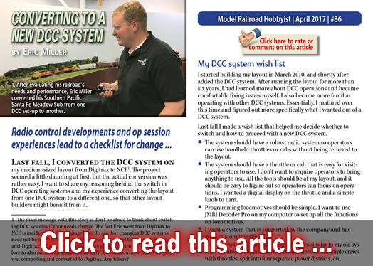 Converting to a new DCC system - Model trains - MRH article April 2017