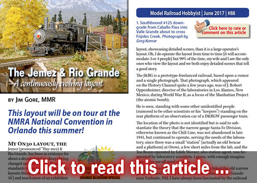 The Jamez & Rio Grande - Model trains - MRH article June 2017