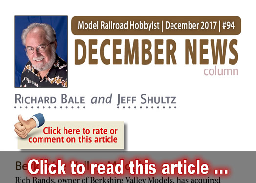 December 2017 news - Model trains - MRH column December 2017