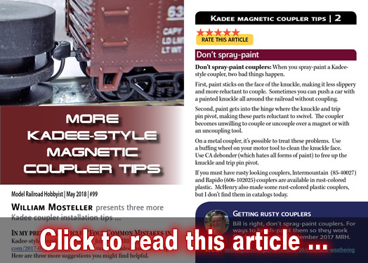 More Kadee-style coupler tips - Model trains - MRH article May 2018