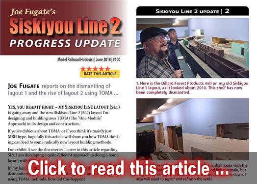 Siskiyou Line 2 progress update - Model trains - MRH article June 2018