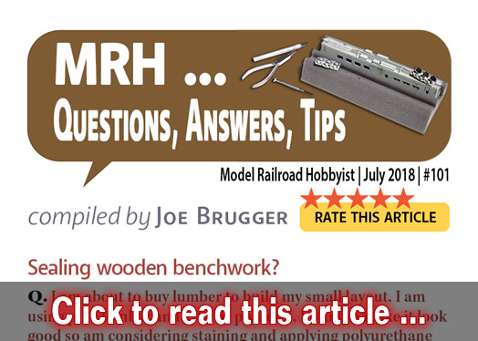MRH Q-A-T: Sealing wooden benchwork,  ? - Model trains - MRH column July 2018