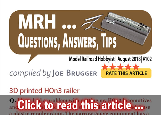 MRH Q-A-T: 3D printed rerailer,  ? - Model trains - MRH column August 2018