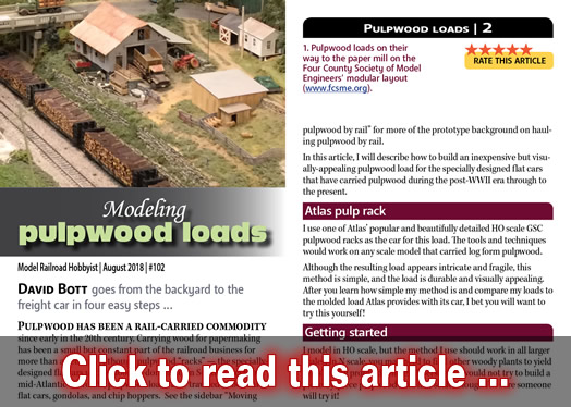Modeling pulpwood loads - Model trains - MRH article August 2018