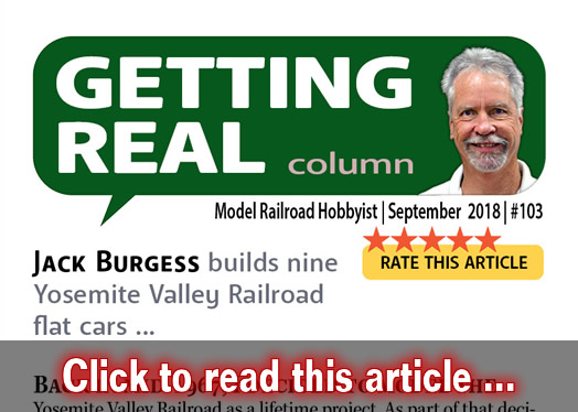 Getting Real: Yosemite Valley flat cars - Model trains - MRH column September 2018