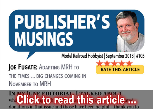 Publishers Musings: Adapting MRH to changing times - Model trains - MRH editorial September 2018