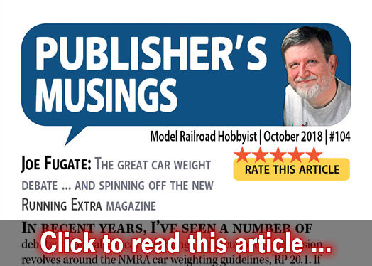 Publishers Musings: Great car weighting debate ? - Model trains - MRH editorial October 2018