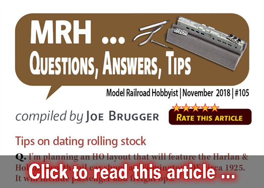 MRH Q-A-T: Dating rolling stock,  ? - Model trains - MRH column November 2018