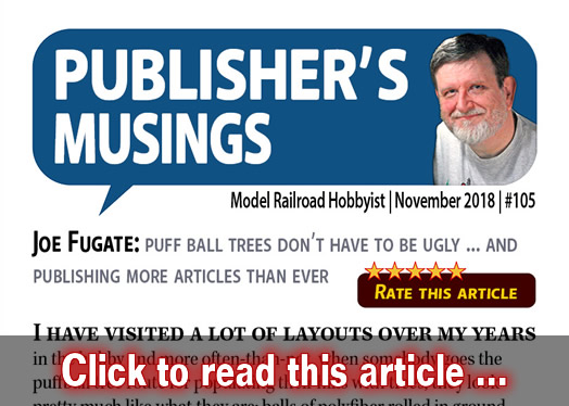 Publishers Musings: Puff ball trees that aren't ugly ? - Model trains - MRH editorial November 2018