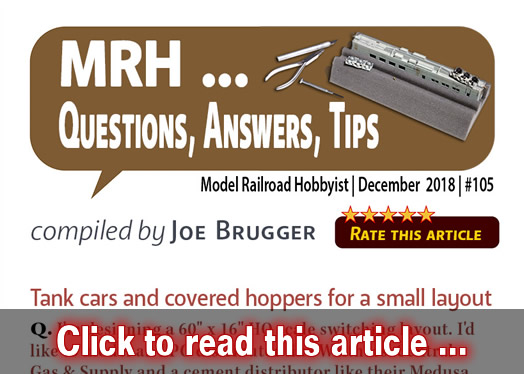 MRH Q-A-T: Tank cars/covered hoppers & small layouts,  ? - Model trains - MRH column December 2018