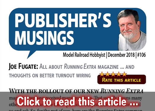 Publishers Musings: All about Running Extra ? - Model trains - MRH editorial December 2018