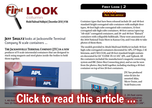 First Look: Jacksonville Terminal containers - Model trains - MRH article December 2018