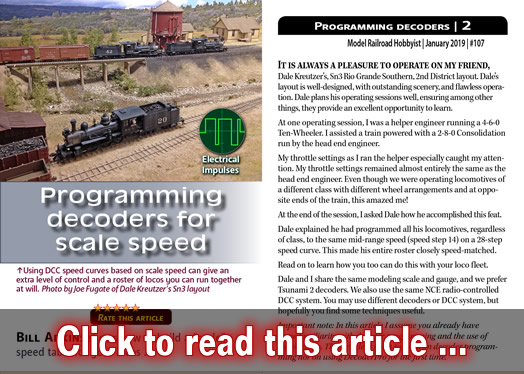 Programming decoders for speed - Model trains - MRH column January 2019