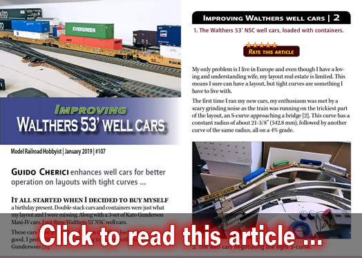 Improving Walthers 53' well cars - Model trains - MRH column January 2019